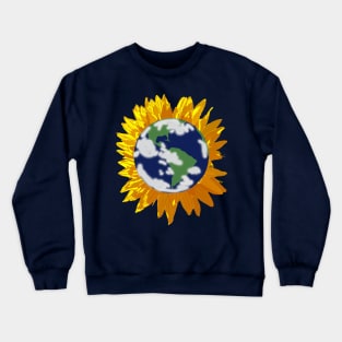 Sunflower Earth Abstract Hybrid Crewneck Sweatshirt